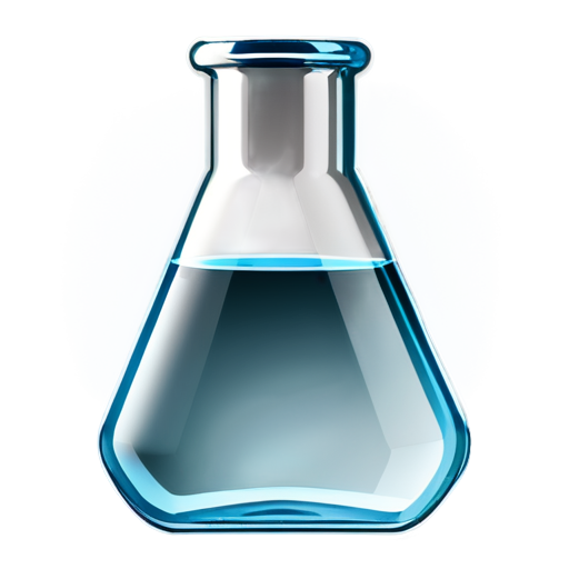 Triangular glass medical chemical flask minimalistic icon - icon | sticker