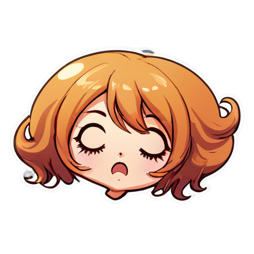 sleeping anime face that blows a bubble from its nose - icon | sticker