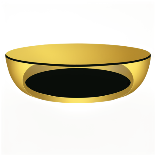 coffee table, golden on a black background - icon | sticker