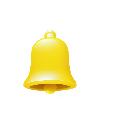 school blue and yellow bell, transparent png style - icon | sticker