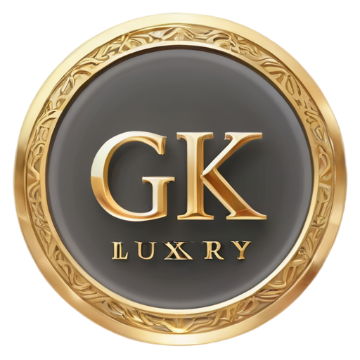 GK luxury logo, golden style - icon | sticker