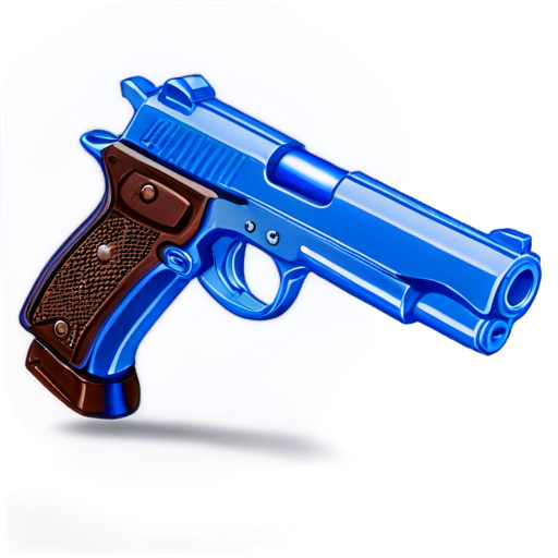 Shooting cartoon pistol, blue tons - icon | sticker