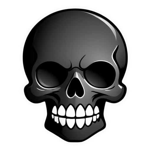 solid icon black skull - icon | sticker