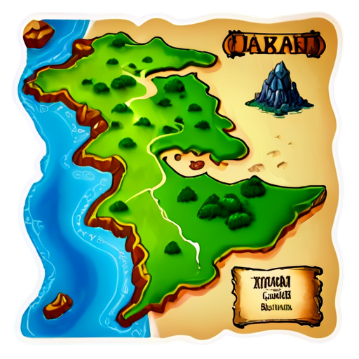 Fantasy ancient map - icon | sticker