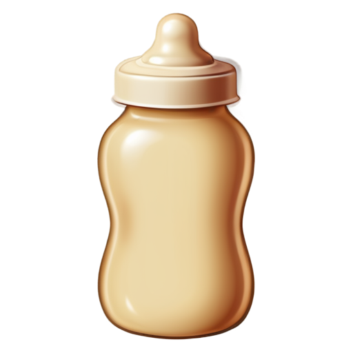 baby items bottle and plate icon light beige no background - icon | sticker