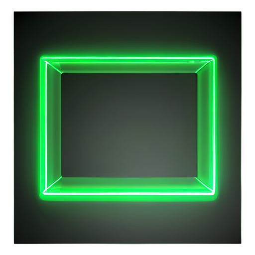 glowing green square outline - icon | sticker