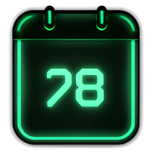 simple dark green cyberpunk neon themed icon for app calendar - icon | sticker