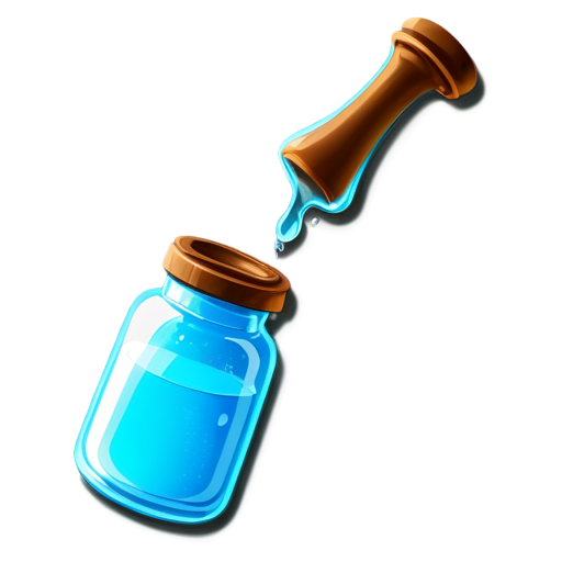 blue sky magic potion in small bottle - icon | sticker