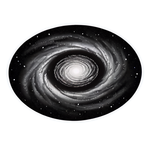 spiral galaxy black and white - icon | sticker