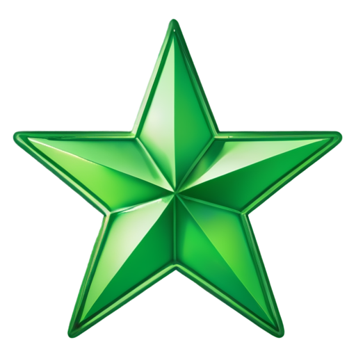 Green five-pointed star - icon | sticker