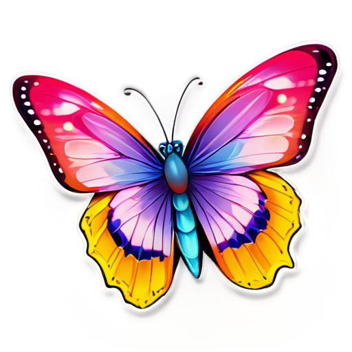 sticker butterfly with text "ПЫ" - icon | sticker
