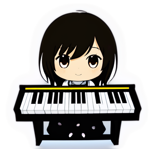 piano and cup of tea - icon | sticker