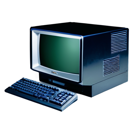 a old gaming pc computer from the early 2000's, mtv generation, trendy, chrome - icon | sticker