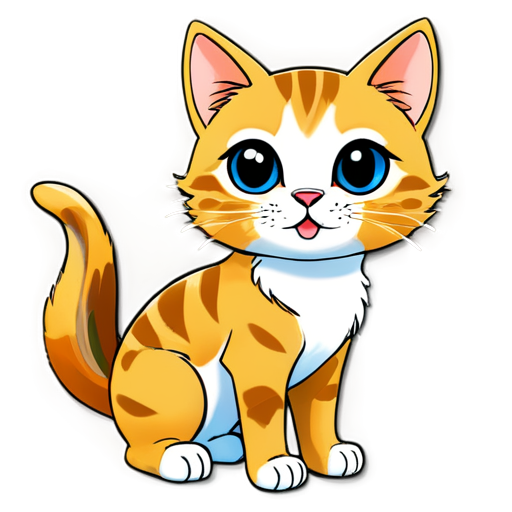 cat with text "HD", background color like Mail - icon | sticker