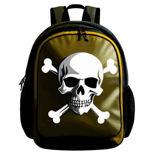 backpack with skull and crossbones overlay - icon | sticker