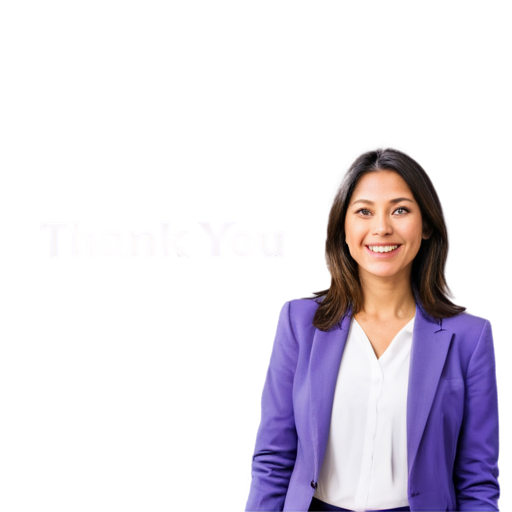 Create an image for the final slide of a presentation on HR Generalist with the text "Thank you for your attention" in a minimalistic style, accent color is purple - icon | sticker