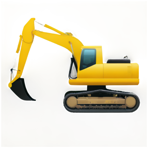 excavator, side view, flat, minimalistic, monochrome - icon | sticker