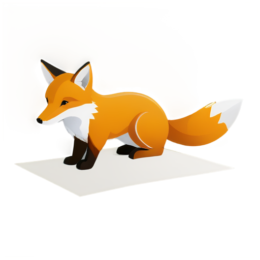 Realism; the fox leaned over a sheet of paper with a pen in his hands and thought - icon | sticker