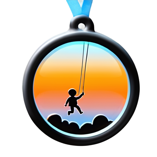 bungee jumping on a grey with sky blue bckground in circle shape - icon | sticker