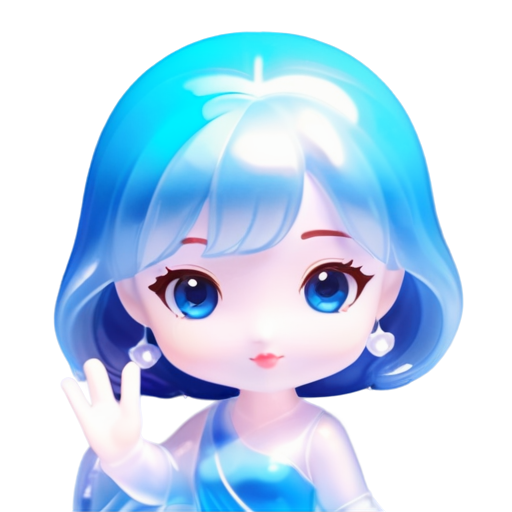 Jasmine in a blue dress and she is waving a hand - icon | sticker