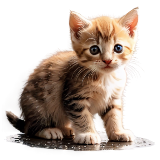 little kitten in the rain - icon | sticker