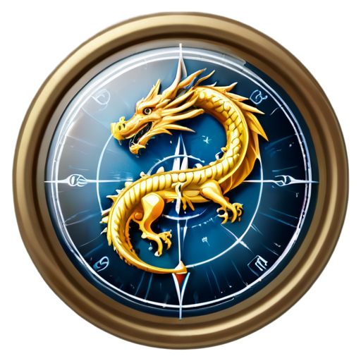 dragon compass icon pointing north - icon | sticker