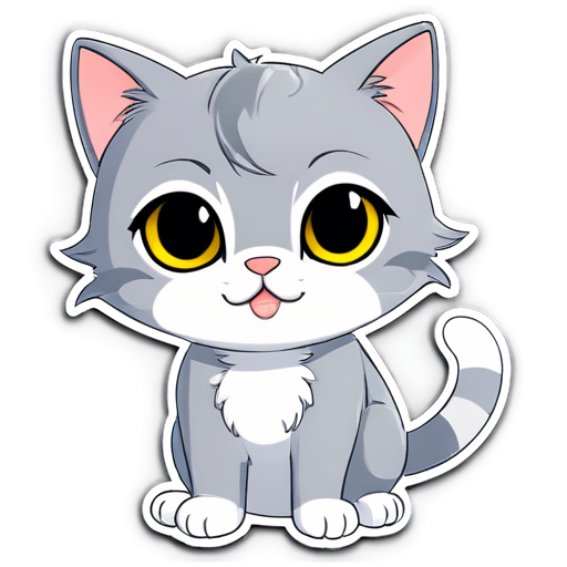 rapper gray cat - icon | sticker