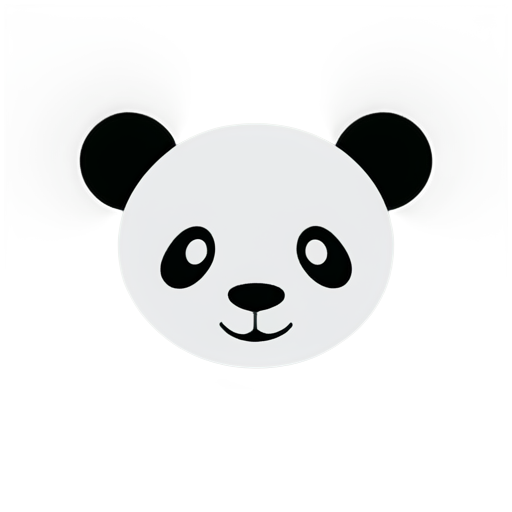 A pandas face, super simplistic, grey and white, modern logo - icon | sticker