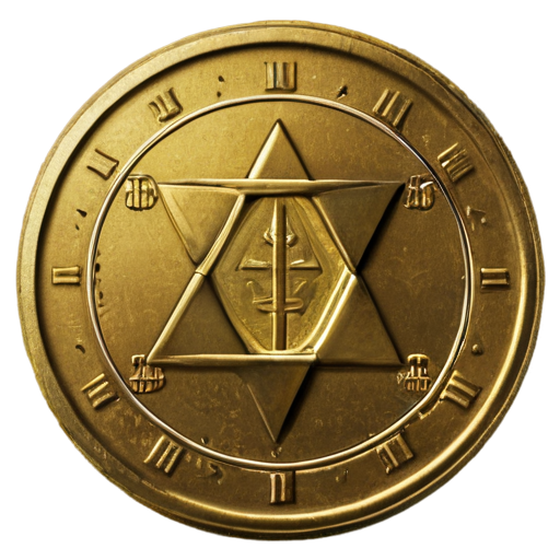 Gold coin, with the aether mark - icon | sticker