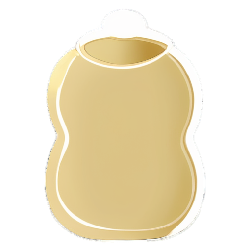 baby bottle bib icon light beige no background - icon | sticker