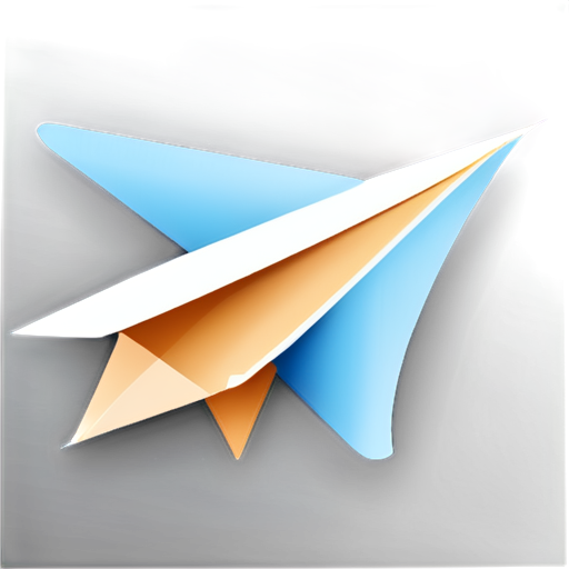 a flat design icon with a telegram paper airplane and a white download arrow on a light blue background, the arrow is in the center of the plane，add download icon - icon | sticker