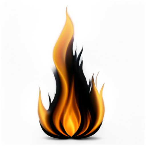 black color flame with fire color parts - icon | sticker