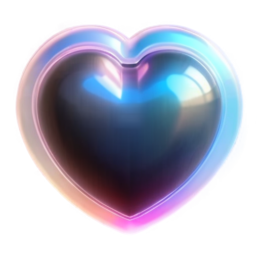 Holographic Projection robotic heart - icon | sticker