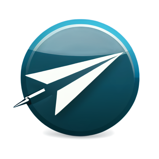 A small and exquisite Telegram paper airplane icon and a round download button below. The overall design is simple and clear. - icon | sticker