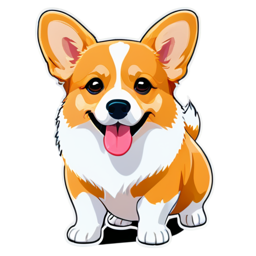 Corgi back for a Entertaining chanel on twitch, fun, symmetrical, illustration, vector art, pixelart - icon | sticker