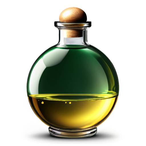 Illustration of a vial of Felix Felicis, the golden liquid swirling inside a small glass bottle, encased within a clear glass orb. The vial is elegant and slightly glowing, with the liquid inside shimmering as it catches the light. The glass orb is transparent, showcasing the intricate details of the vial and the mesmerizing liquid. The background is neutral, focusing on the magical nature of the potion and the smooth, reflective surface of the glass orb. High-definition, fantasy-style art - icon | sticker