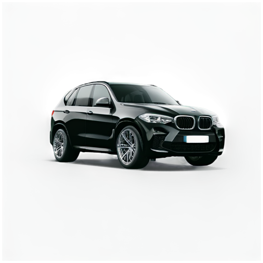 black bmw x5m with long highway as background - icon | sticker