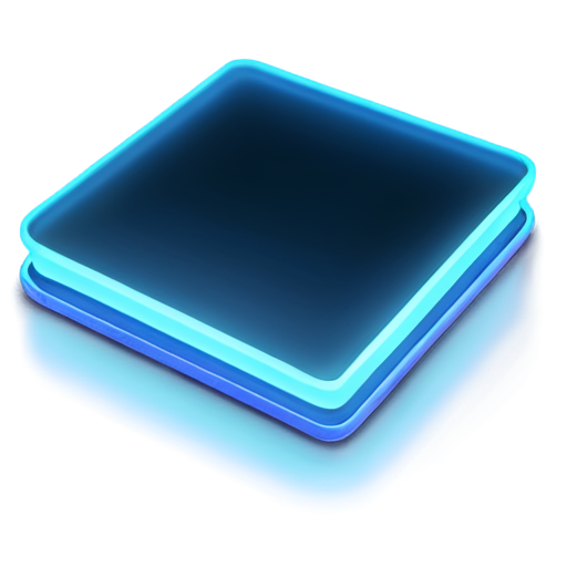 blue neon 3d document icon - icon | sticker