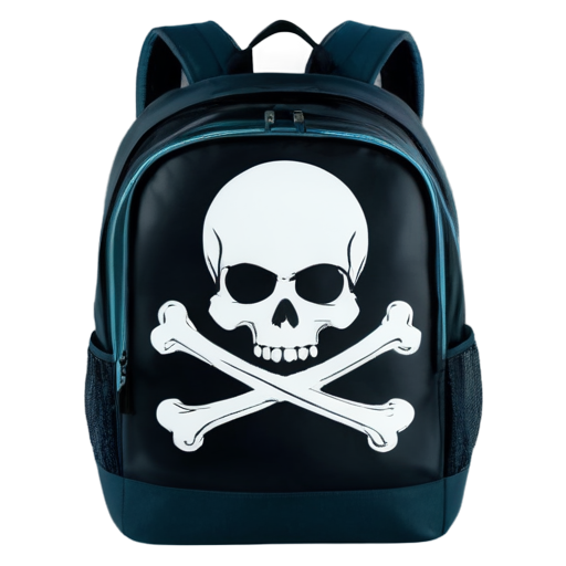 backpack with skull and crossbones overlay - icon | sticker