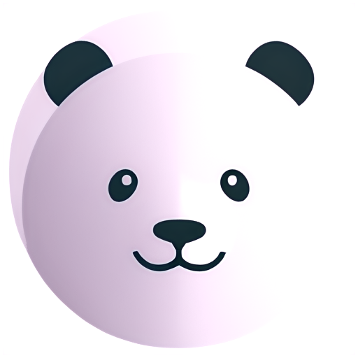 A pandas face, super simplistic, grey and white, modern logo - icon | sticker