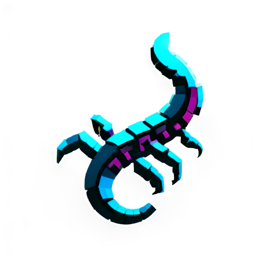 pixel art neon skorpion - icon | sticker