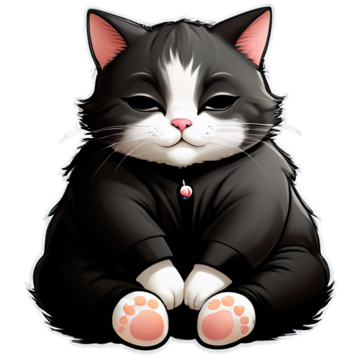 the cat is sleeping, you can see the paws of the priest - icon | sticker