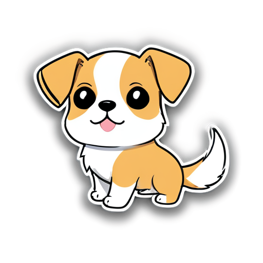 Animal icons,DWTB,white background,simple background,no humans,simple lineart,dog,solo,only head,animal focus,u_u,blush stickers,animal,from side,signature,leaf,no filled color - icon | sticker