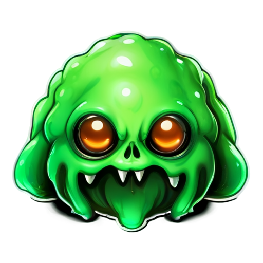 monster hive icon green and black colors scary style slime - icon | sticker