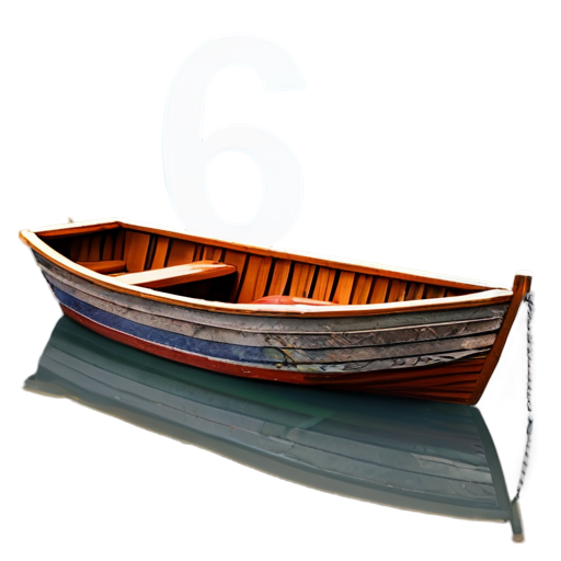 number 6 and a boat - icon | sticker