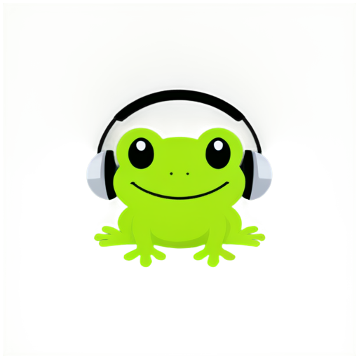 frog with headset - icon | sticker