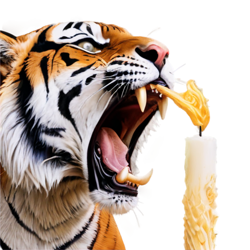 A tiger's head opens its mouth to bite the candlestick chart - icon | sticker