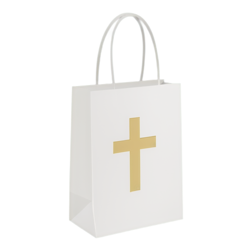 minimalistic shopping bag with cross - icon | sticker