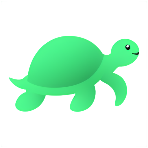 Sketch Turtle One stroke drawing Green - icon | sticker