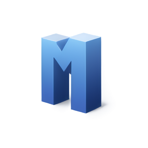 A big M and minecraft style - icon | sticker